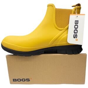 Bogs Amelia Chelsea Rain Boots Pull On Rubber Yellow Women's Size 10